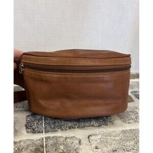 Vintage Coach Canteen Waist Pouch 0515 British Tan Leather Belt Bag Fanny Pack